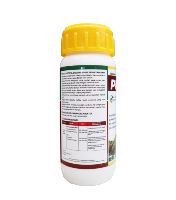 tampak samping kiri deskripsi label kemasan produk resmi PRUNIT 100SC